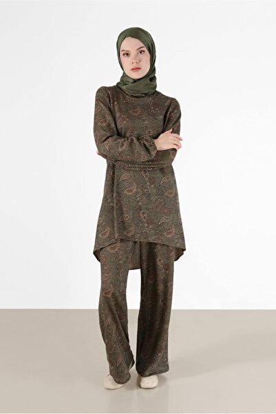 Alvina FISHER COLLAR PATTERNED DOUBLE PANT WITH ELASTIC CUFFSSET 42280