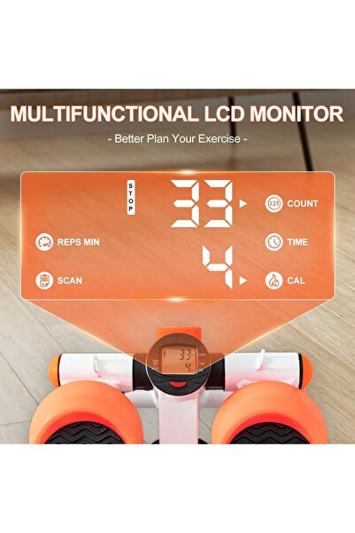 sharpdo Mini Stepper Exercise Machine with Resistance Bands and Calorie Counter