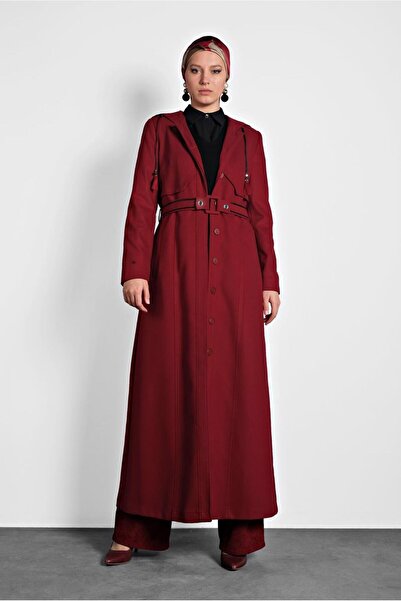 Alvina Hooded and Belted Top Coat 10001