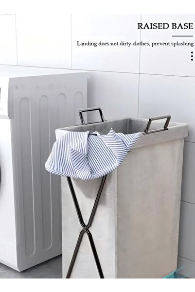 DOMEET 2 Pack Foldable Laundry Baskets With Stainless Steel Frame And Handle, Laundry Hamper Bag Washing Bi