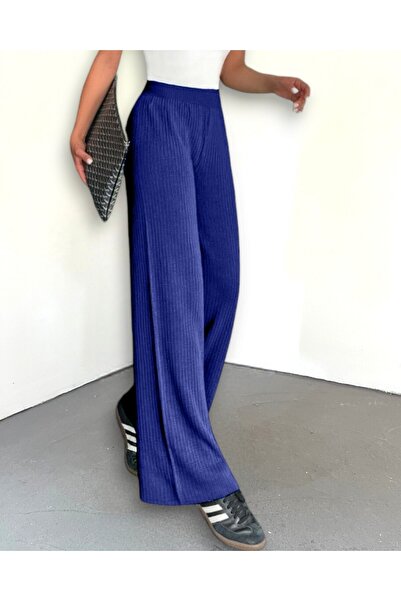 Modamorfo Corded Fabric Knitwear Trousers - Cobalt