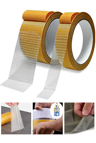 Generic شريط لاصق مزدوج الجوانب، شريط تثبيت شديد التحمل للملابس والسجاد، لفافتان
