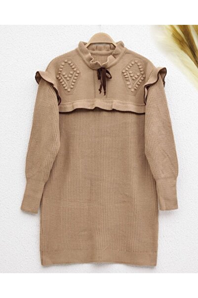 Modamorfo Krajková úpletová tunika s nabíraným límcem