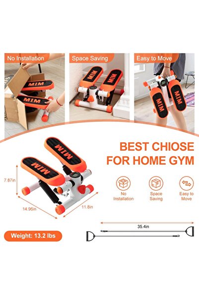 sharpdo Mini Stepper Exercise Machine with Resistance Bands and Calorie Counter