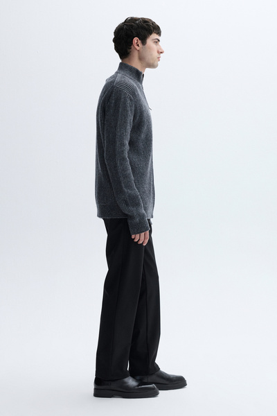 Mudo Stripe Collar Wool Cardigan