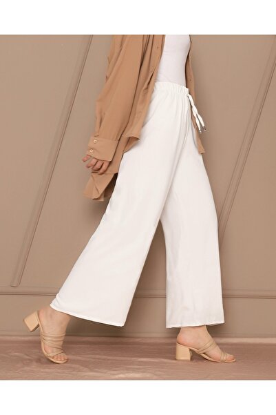 Modamorfo Široké nohavice v elastickém pase se šněrováním