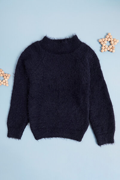 Fulla Moda Bearded Stand Collar Girl's Sweater