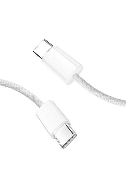 SmartGSM USB-C 240W charging and data cable, Woven, White – Super Fast Charge