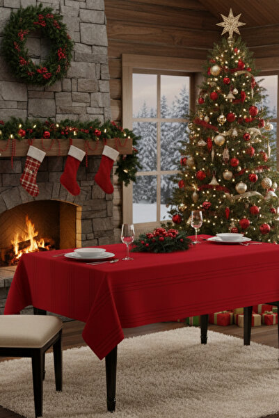 RKT Tekstil Dertsiz Leke Tutmaz Colber Kırmızı Masa Örtüsü