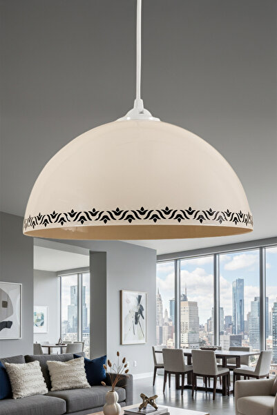 Marrien Luna Tulip Tekli Krem Metal Sarkıt (30 cm) | Salon, Mutfak & Cafe içi...