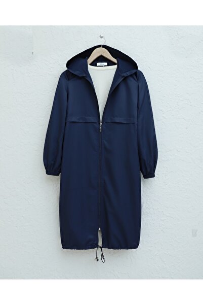 Modamorfo Довгий плащ з капюшоном на блискавці по всій довжині - Laci