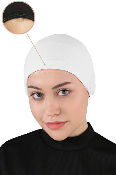 Ecardin بونيه حجاب غير قابل للانزلاق من السيليكون - ST260 أبيض