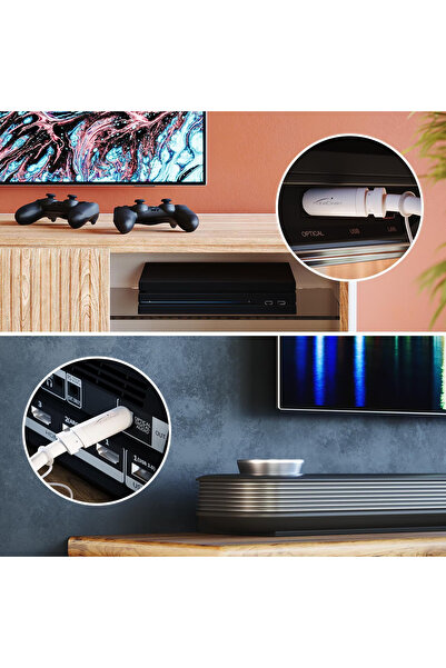 KABELDIREKT TOSLINK Optical Audio Cable, 4 m, White