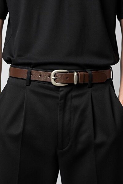 Gesa Bărbați 100% piele naturală, catifea subțire, catifea, curea maro amară ...