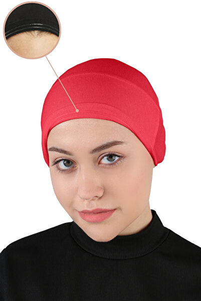 Ecardin Non-Slip Hijab Bonnet Silicone Non-Slip Bonnet - St260 Red