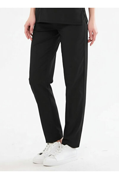 Class Üniforma Χειρουργικό παντελόνι με μονό κάτω μαύρο Lycra Unisex Doctor and Nurse Scrubs