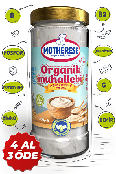 Motherese Organik Bebek Muhallebi Karışımı 330gr - Organik Muhallebi Karışımı...