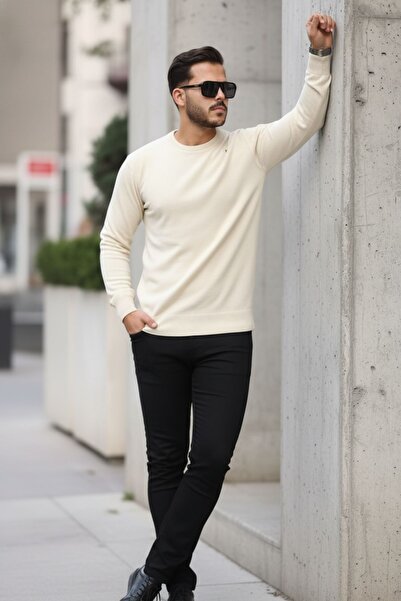 comstar Men's crew neck cotton knit sweater