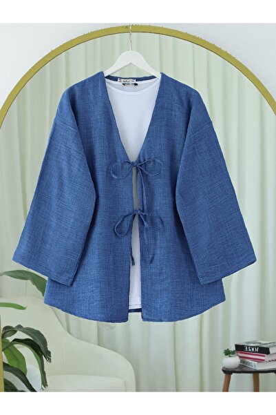 Modamorfo Кімоно з шнурівкою спереду - індиго