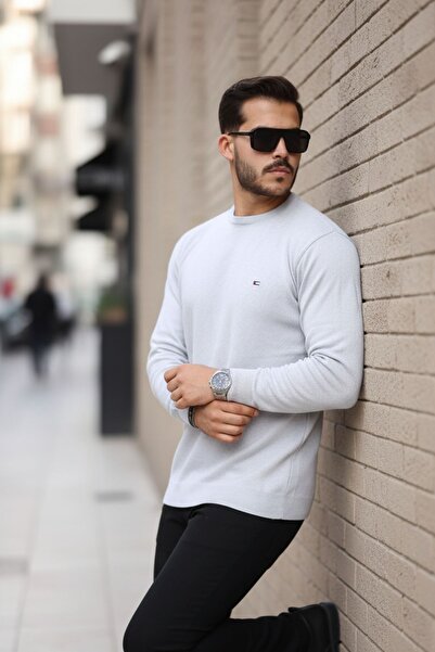 comstar Чоловічий светр з бавовняного трикотажу з круглим вирізом