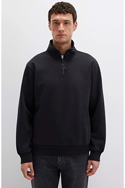 Mavi 0S10278 Basic Half Zipper Sweatshirt Black