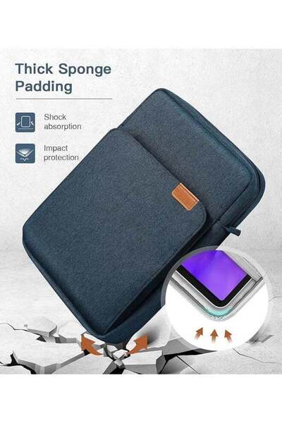 fulina 9-11 Inch Tablet Sleeve Bag, Handle Carrying Case with Shoulder Strap, Dark Blue