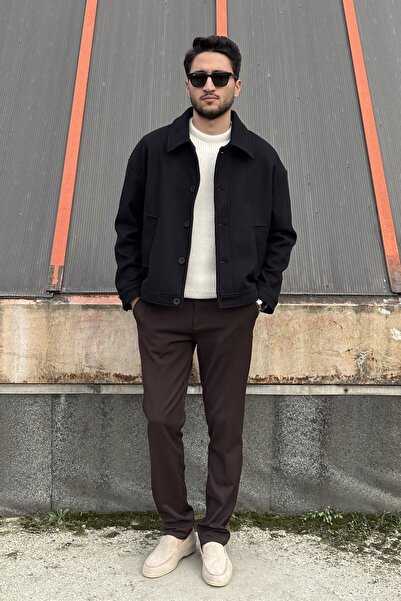 inpool Old Money Culture Shirt Collar Oversize Stamp Jacket - Buttoned, 24USEC05