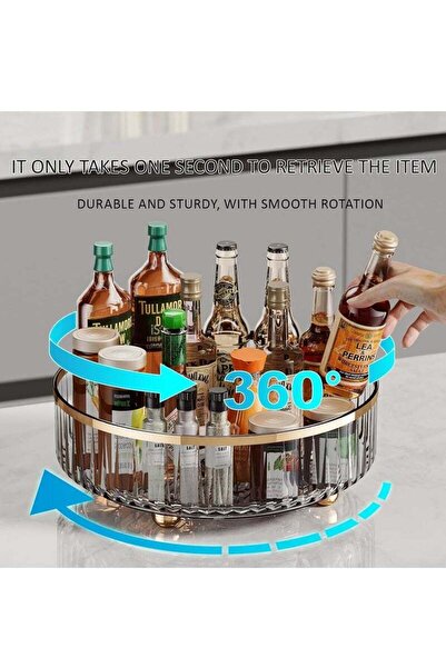 fulina Clear Lazy Susan Pantry Organizers and Storage, Rotating Storage Rack for for Kitchen, Pantry(Green)