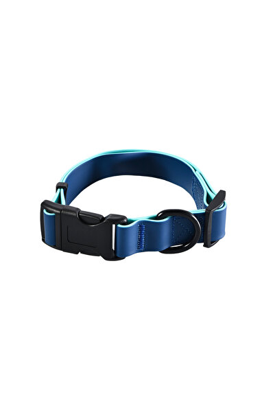 Pet Luxe Pvc Blue Dog Collar