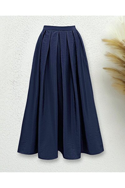 Modamorfo Buy Lastiki Pleated Parachute Skirt - Navy
