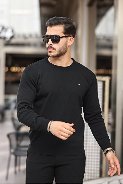 comstar Pánský bavlněný svetr s výstřihem do O