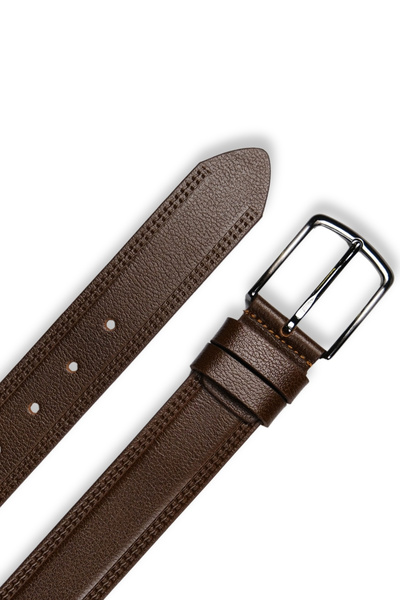 MFT Leather Design Curea pentru bărbați din piele naturală – cu cusătură dubl...