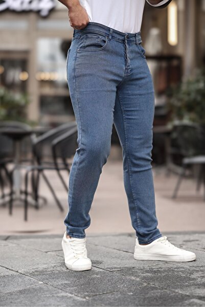 comstar Men's Slim Fit High Waist Skinny Leg Dark Blue Jeans