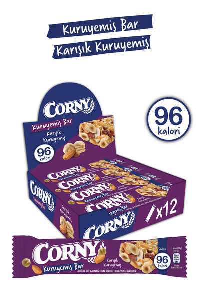 CORNY Karışık Kuruyemiş Bar 12 Adet X 20 G