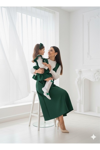 TREND NATURAL Mother Daughter Stylish Matching Outfit Mother Cardigan and Shirt