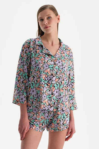 Dagi Cămașă cu mânecă scurtă ecru-liliac Pareo