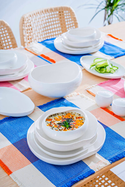 ACAR Planet 6 Kişilik 29 Parça Porselen Yemek Takımı