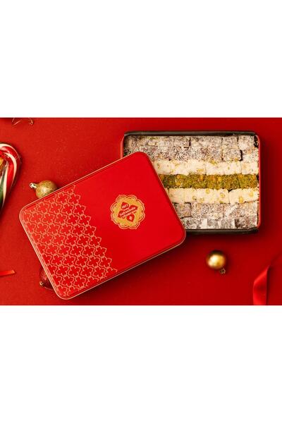 MEŞHUR SAFRANBOLU LOKUMCUSU صندوق أحمر فاخر من حلويات اللقم التركية المتنوعة ...