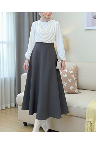 Modamorfo Bol Kiloş Sukuba Puff Skirt - Smoked