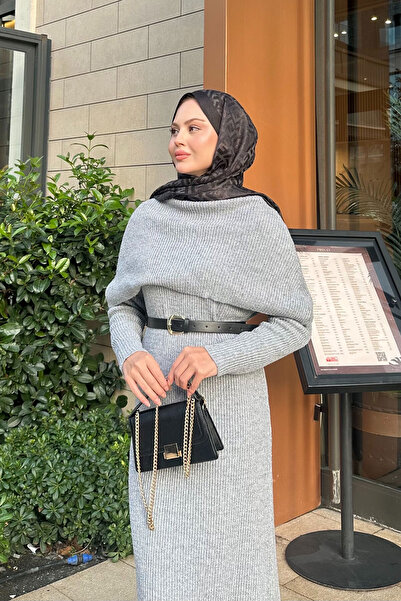 LOCCO Women's Cape Collar Dress Gray