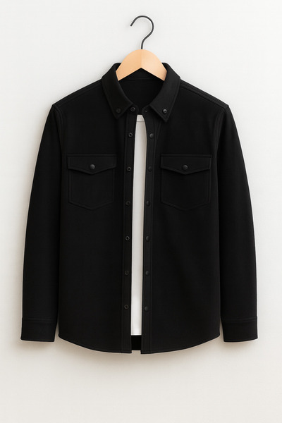 mavisima erkek giyimi Ανδρικό μπουφάν από μαύρο σουέτ πουκάμισο – Άνετο και κομψό στυλ για τη νέα σεζόν