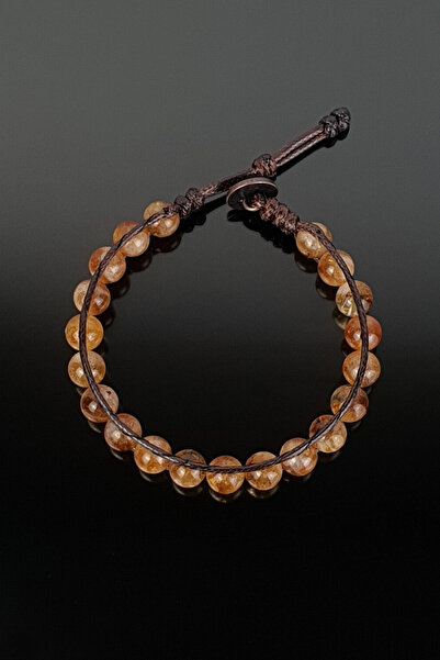 Seven Art Jewelry سوار من الحجر الطبيعي، سوار من حجر السيترين، سوار بوهيمي بص...