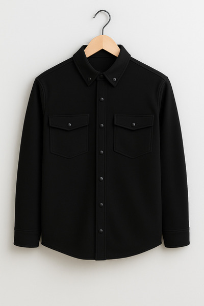 mavisima erkek giyimi Ανδρικό μπουφάν από μαύρο σουέτ πουκάμισο – Άνετο και κομψό στυλ για τη νέα σεζόν