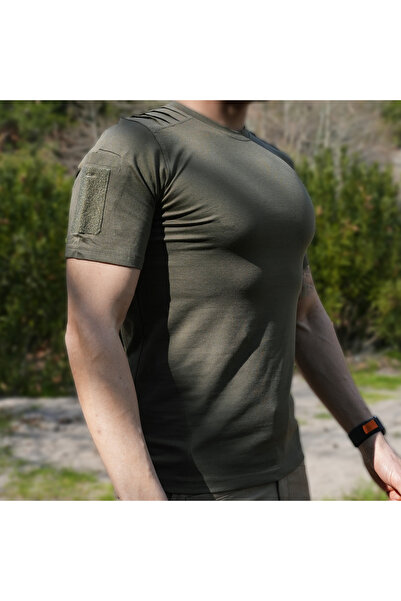 Wolftrap Tactical Μπλουζάκι Tactical με κοντό μανίκι με μοτίβο κυμάτων Χακί με 2 τσέπες Tactical T-shirt