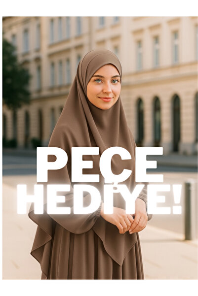 Atelier Cheval Medina Silk Souffle Dress Veil Set, Hajj Umrah Women's Ferace Set, Hijab Dress Set (3 Pieces)