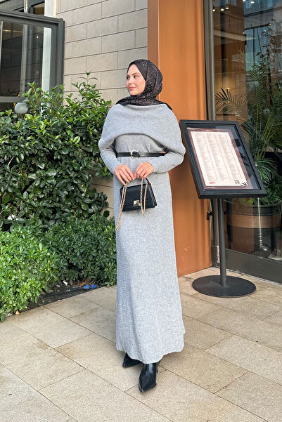 LOCCO Women's Cape Collar Dress Gray