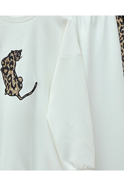 Modamorfo Scuba Suit with Leopard Figure and Patterned Pants - White