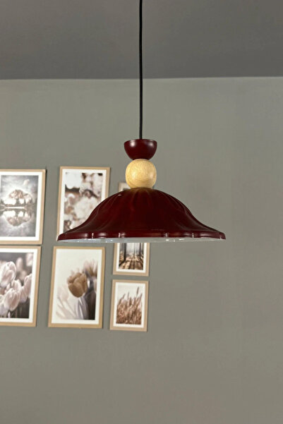 Bamyum Ralivo Vişne Çürüğü Metal Avize Tekli Ahşap Şapka Başlık Mutfak Modern...