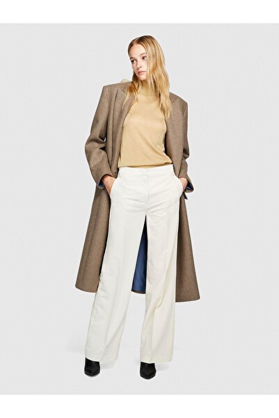 Sisley Pantaloni de damă, bej, cu talie normală, elastică, cu amestec vâscos pantaloni palazzo - 323A4KVXLF02I