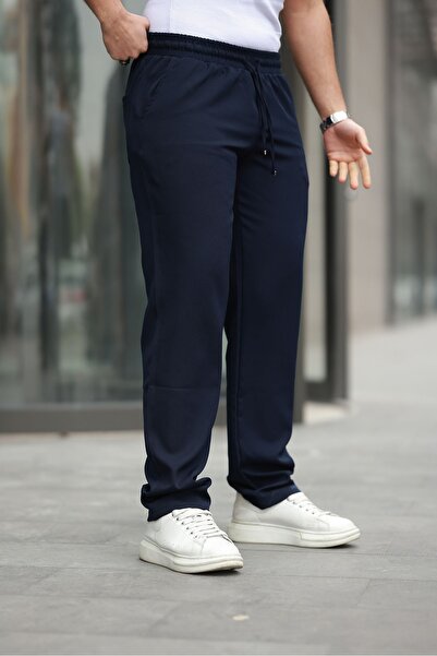 comstar Men's Trendy Elastic Waist Wide Leg Baggy Trousers